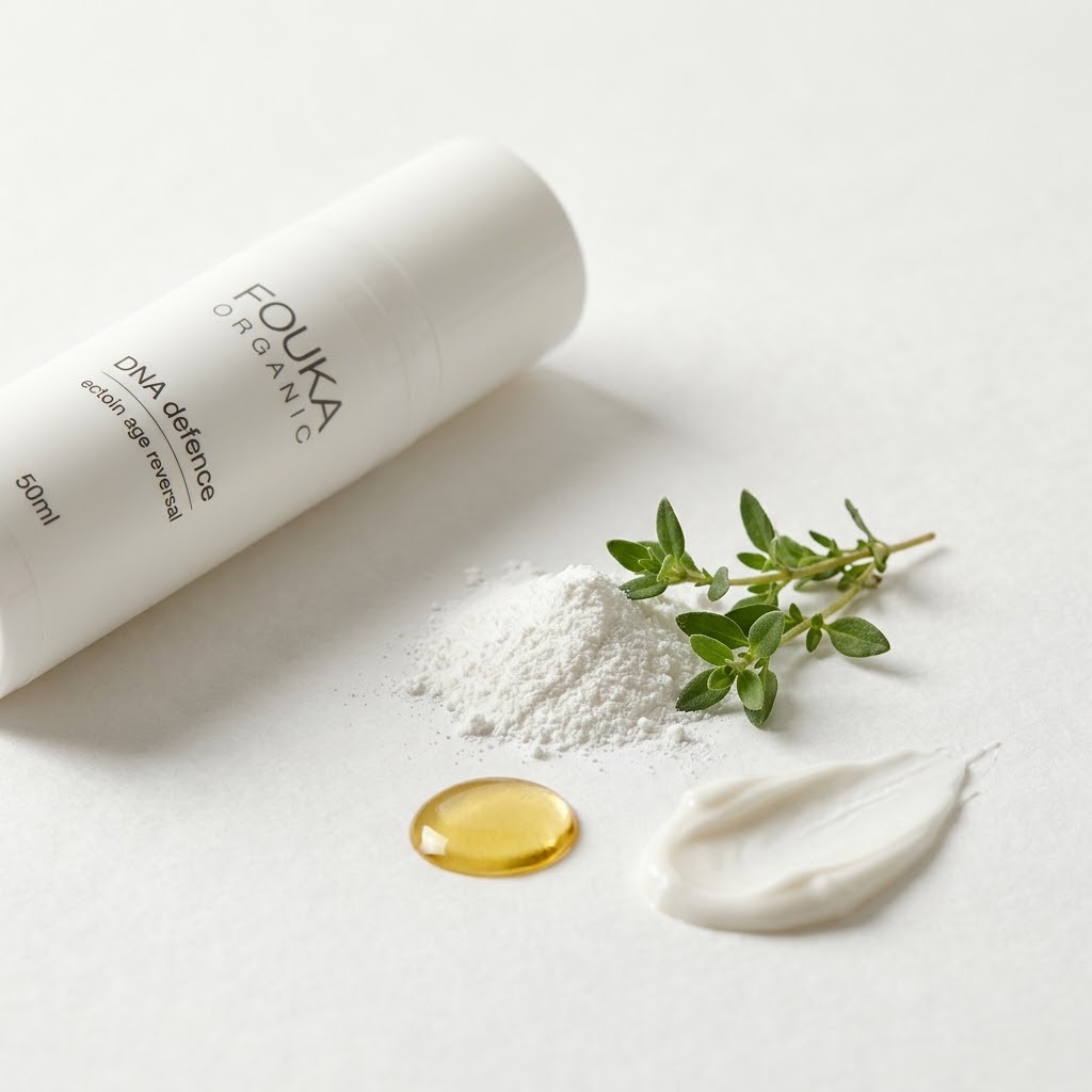 Μακροσκοπικό κάδρο με φυτικά υλικά — Fouka Age Reversal Ectoin Cream