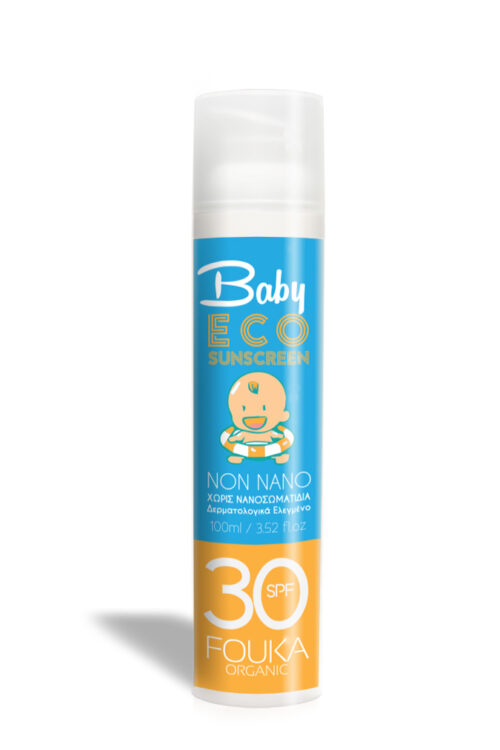 Fouka Baby Eco Non Nano SunScreen SPF 30 Face And Body  Άοσμο Παιδικό Αντηλιακό Προσώπου-Σώματος Με Φυσικό Φίλτρο, Χωρίς Νανοσωματίδια. 100ml