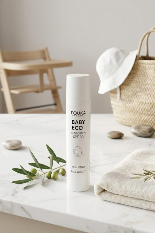 Fouka Baby Eco Non Nano SunScreen SPF 30 Face And Body  Άοσμο Παιδικό Αντηλιακό Προσώπου-Σώματος Με Φυσικό Φίλτρο, Χωρίς Νανοσωματίδια. 100ml