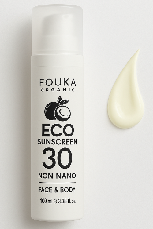 Fouka Eco Sunscreen SPF 30 Non Nano Face & Body 100ml. Φυσική Αντηλιακή Κρέμα με Καρύδα.