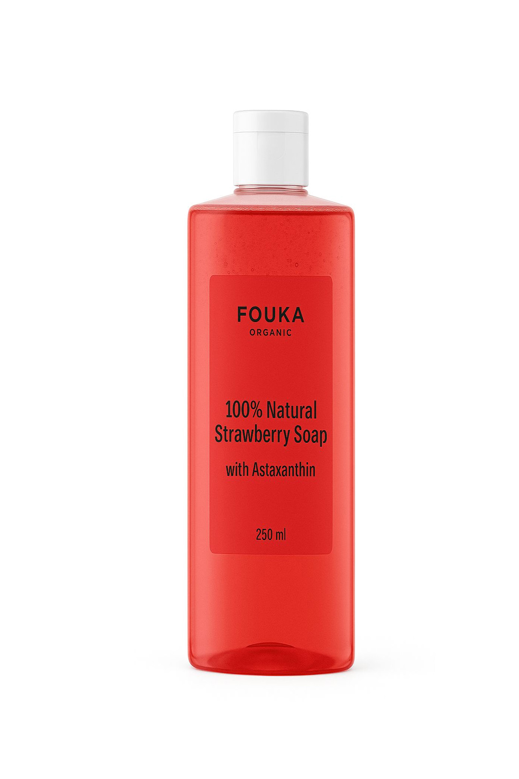 Fouka Strawberry Soap – 100% Φυτικό Σαπούνι με εκχύλισμα φράουλας και ασταξανθίνη Για Δέρμα & Μαλλιά 250ml